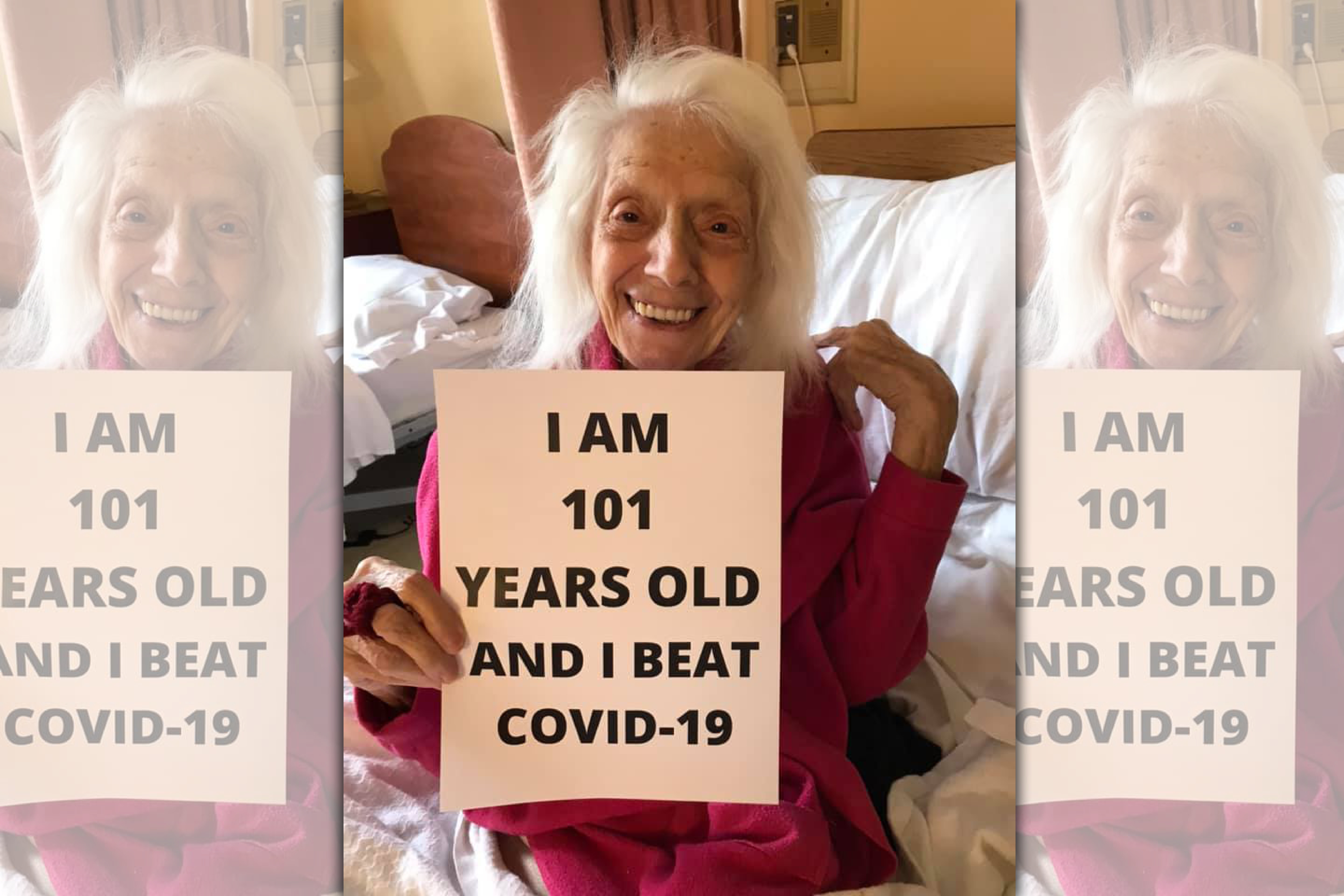 療養院25日在臉書po出101歲弗里德曼康復的照片。（翻攝自North Westchester Restorative Therapy & Nursing Center臉書）