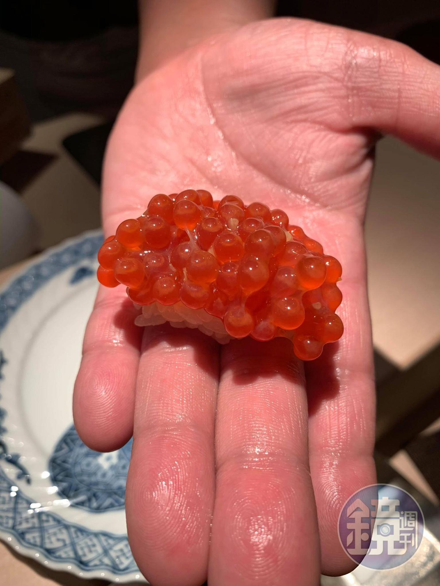 完成的魚卵壽司,簡單即是真味。
