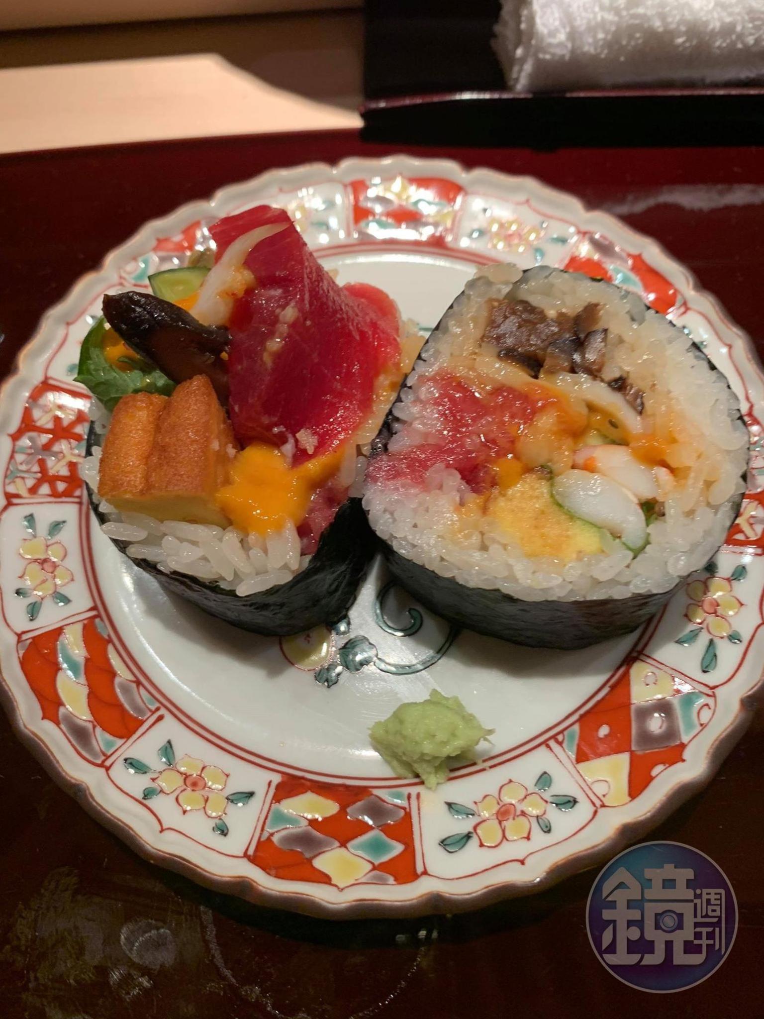 招牌的足立花壽司,產生意外平衡的味道。