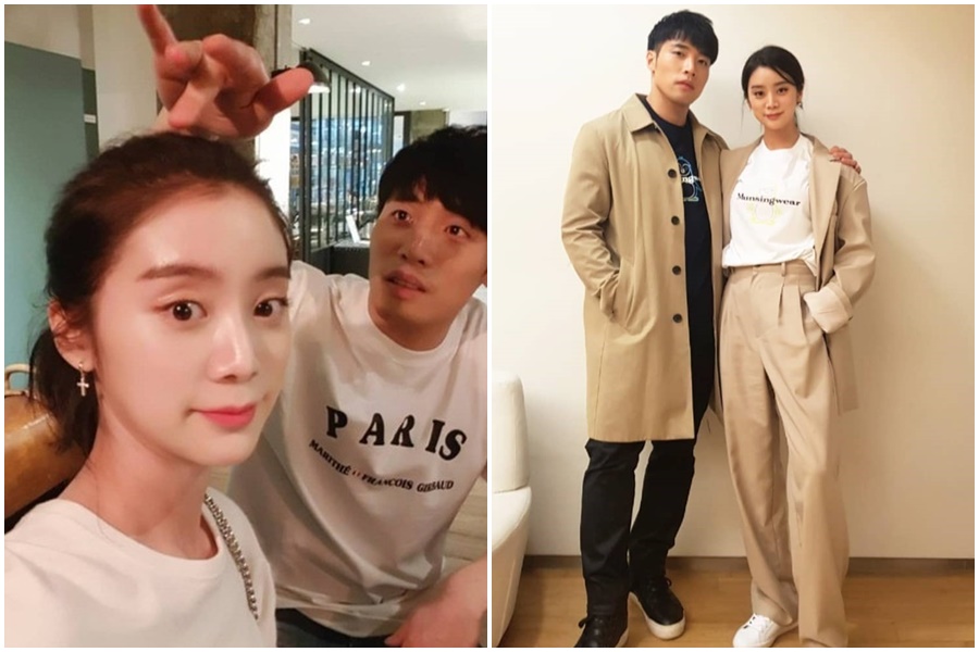 惠林（左圖左、右圖右）與跆拳道選手男友申敏哲將在7月結婚。（翻攝自惠林IG）