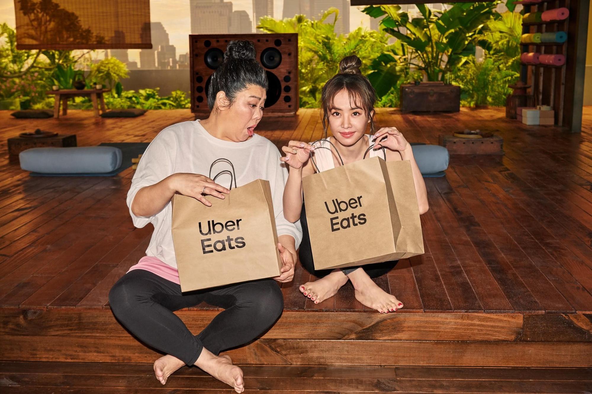 蔡依林和林美秀一起拍廣告,PK演技。(Uber Eats提供)