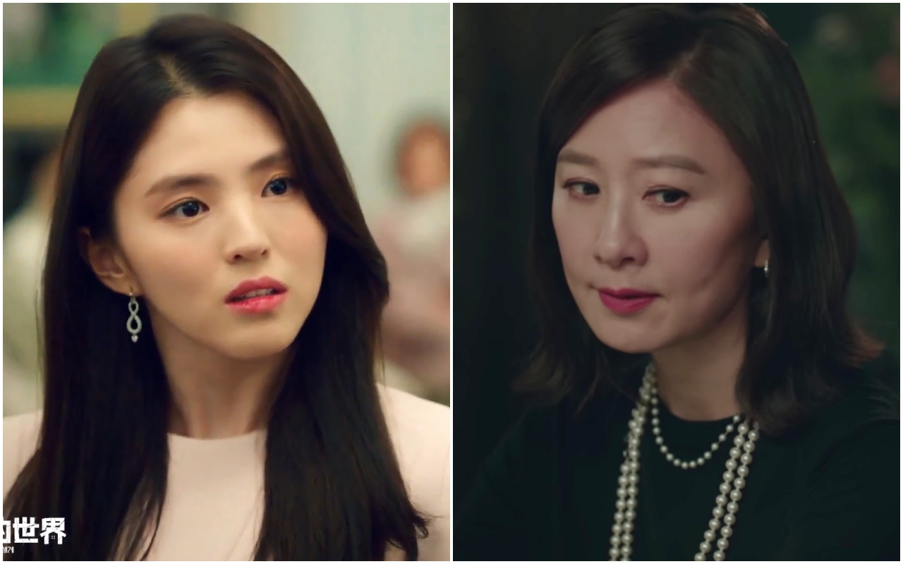 《夫婦的世界》劇中，韓素希（圖左）飾演的小三以及正宮金喜愛，都選戴施華洛世奇耳環。（合成照片）