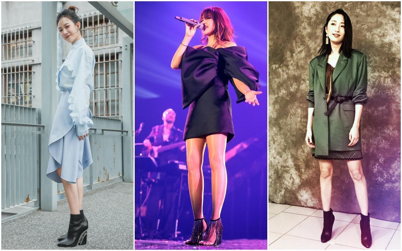 (左起)孟耿如、A-Lin、柯佳嬿都對Christian Louboutin有機玻璃鞋跟鞋款展現濃厚興趣。(Christian Louboutin提供)