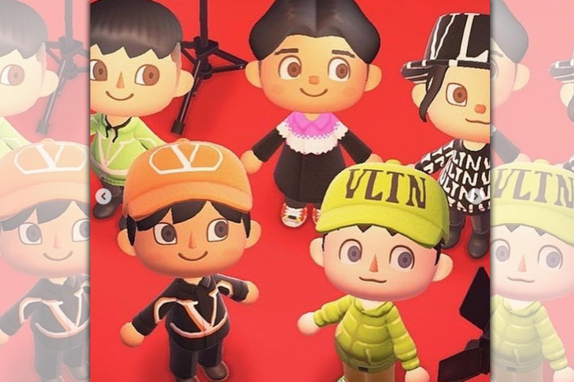 《動物森友會》的角色也穿得到時尚品牌Valentino的衣服。（翻攝自maisonvalentino Instgram）