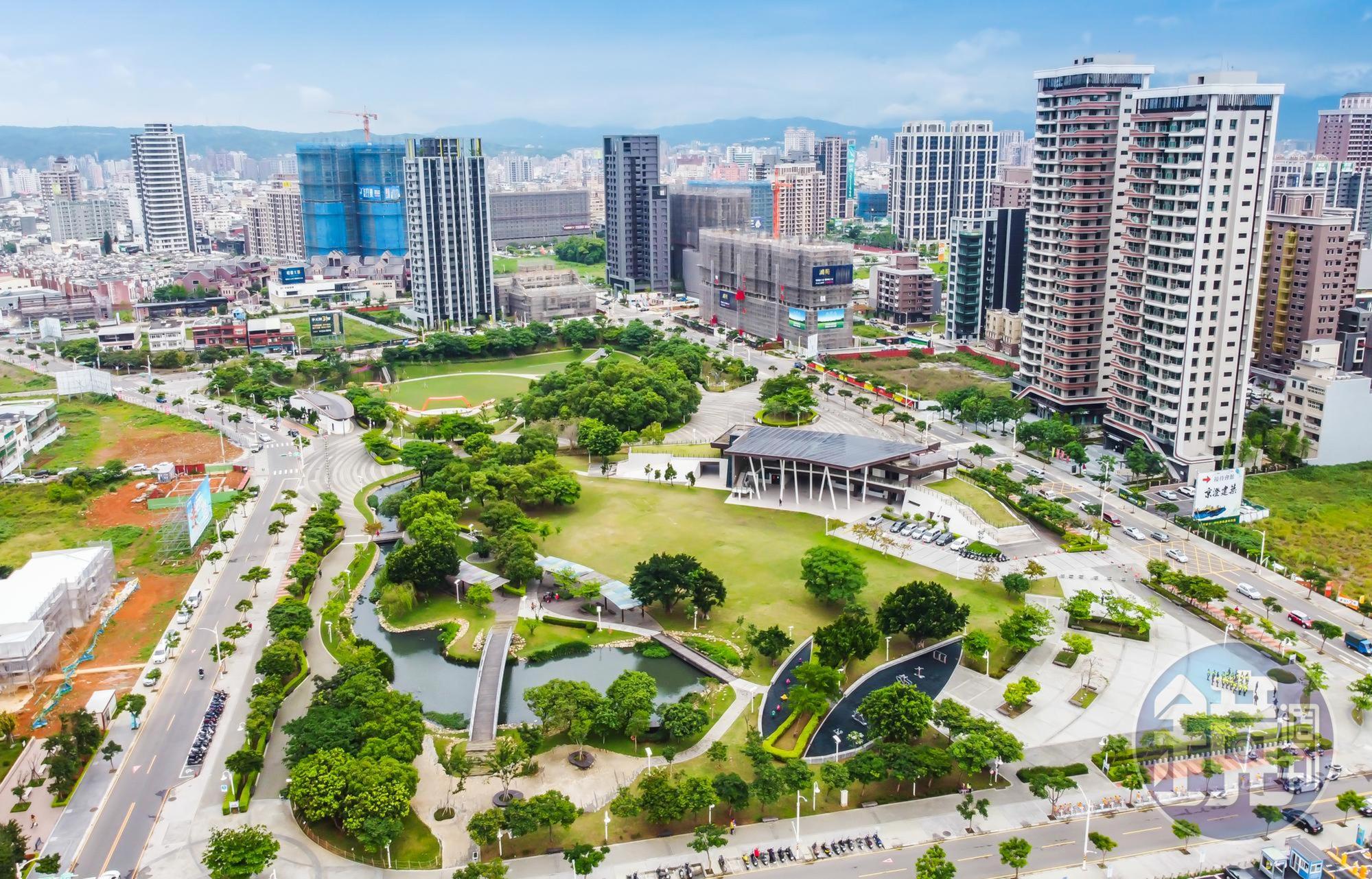 中路重劃區內有3座超過千坪的公園,又以風禾公園最大,休閒機能強。