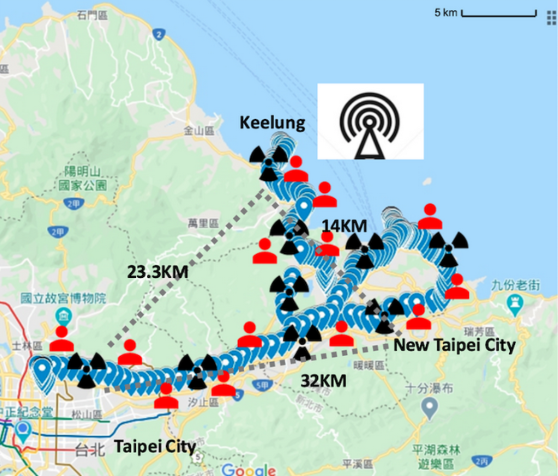 研究人員透過大數據,描繪出3千多名鑽石公主號在台一日遊的軌跡。
