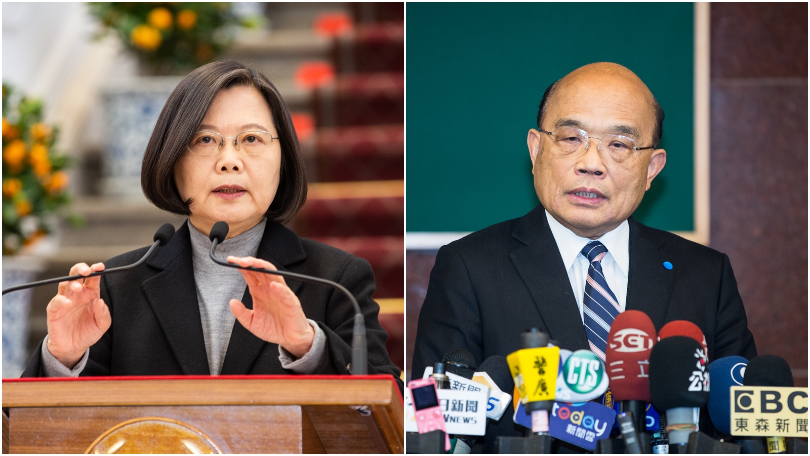 總統蔡英文提前啟動第二任期人事布局,正式宣布留任行政院長蘇貞昌續任閣揆。