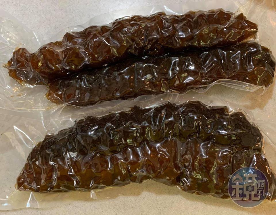 今天用加拿大海參，2支就已足夠。
