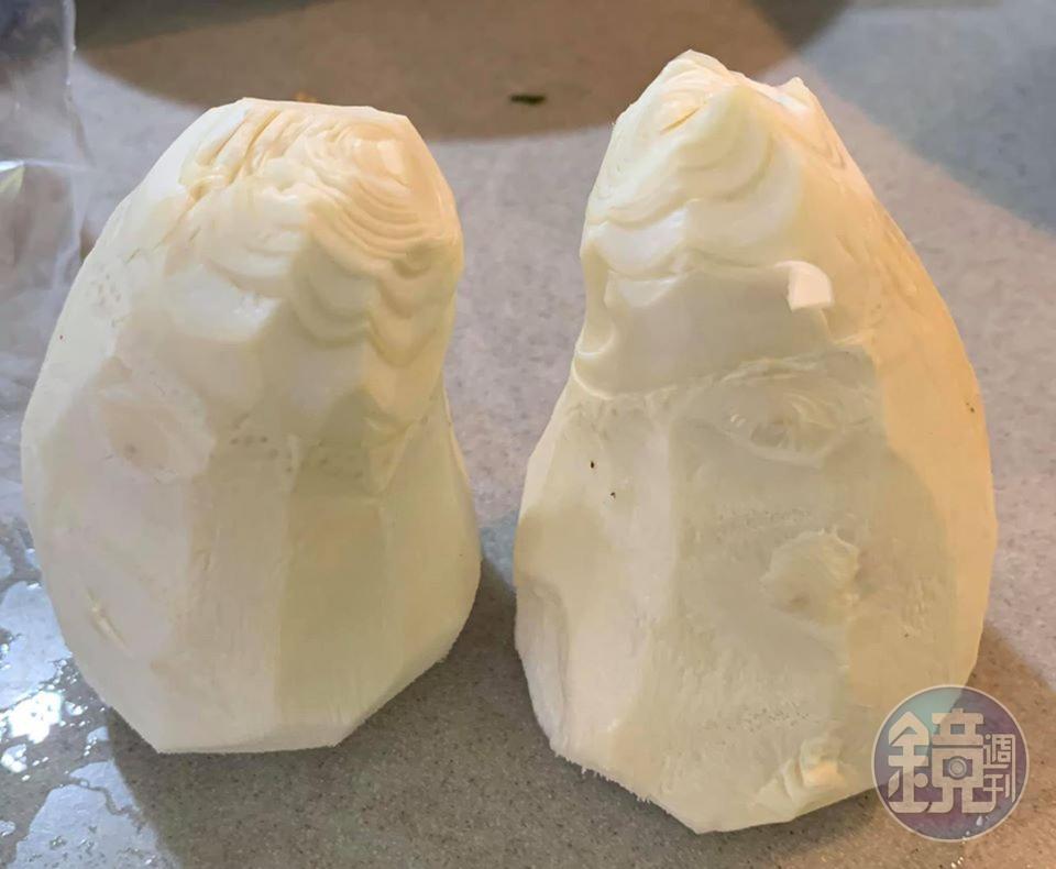 去皮綠竹筍。