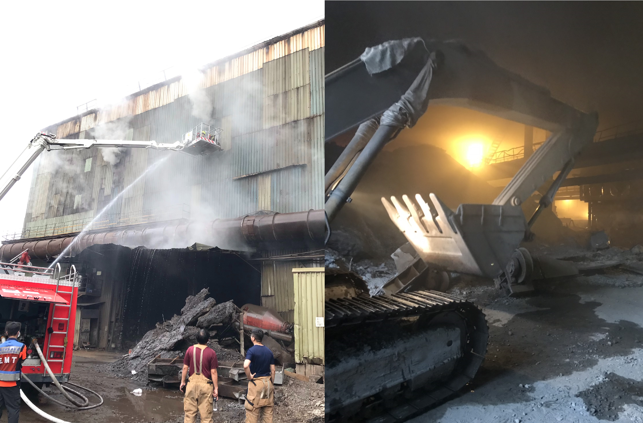 起火消防局出動雲梯車滅火。（台南市消防局提供）