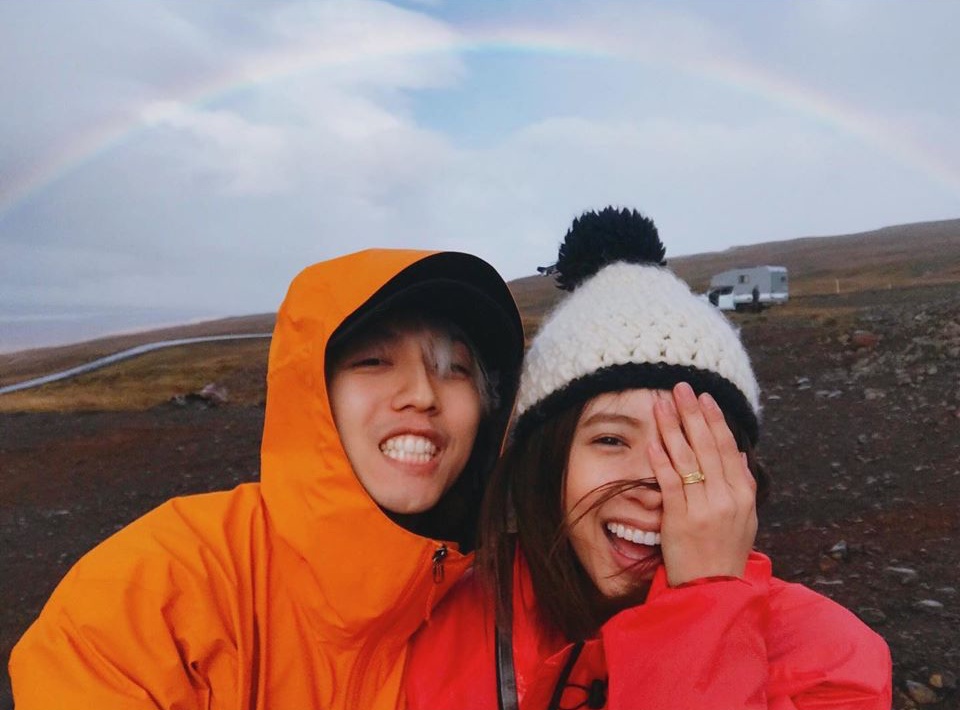 林宥嘉和丁文琪3年前結婚，到冰島度蜜月看極光。（翻攝自丁文琪粉絲專頁）