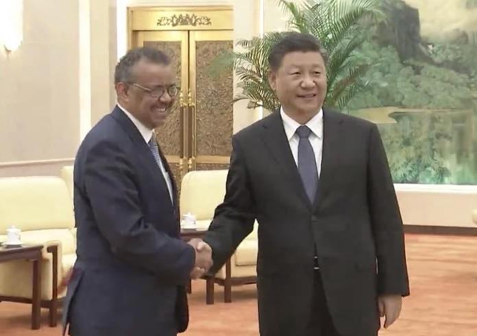 德國媒體指中國國家主席習近平致電WHO祕書長譚德塞，要求淡化疫情嚴重性，WHO發出聲明反駁非事實。（翻攝自Tedros Adhanom Ghebreyesus臉書）