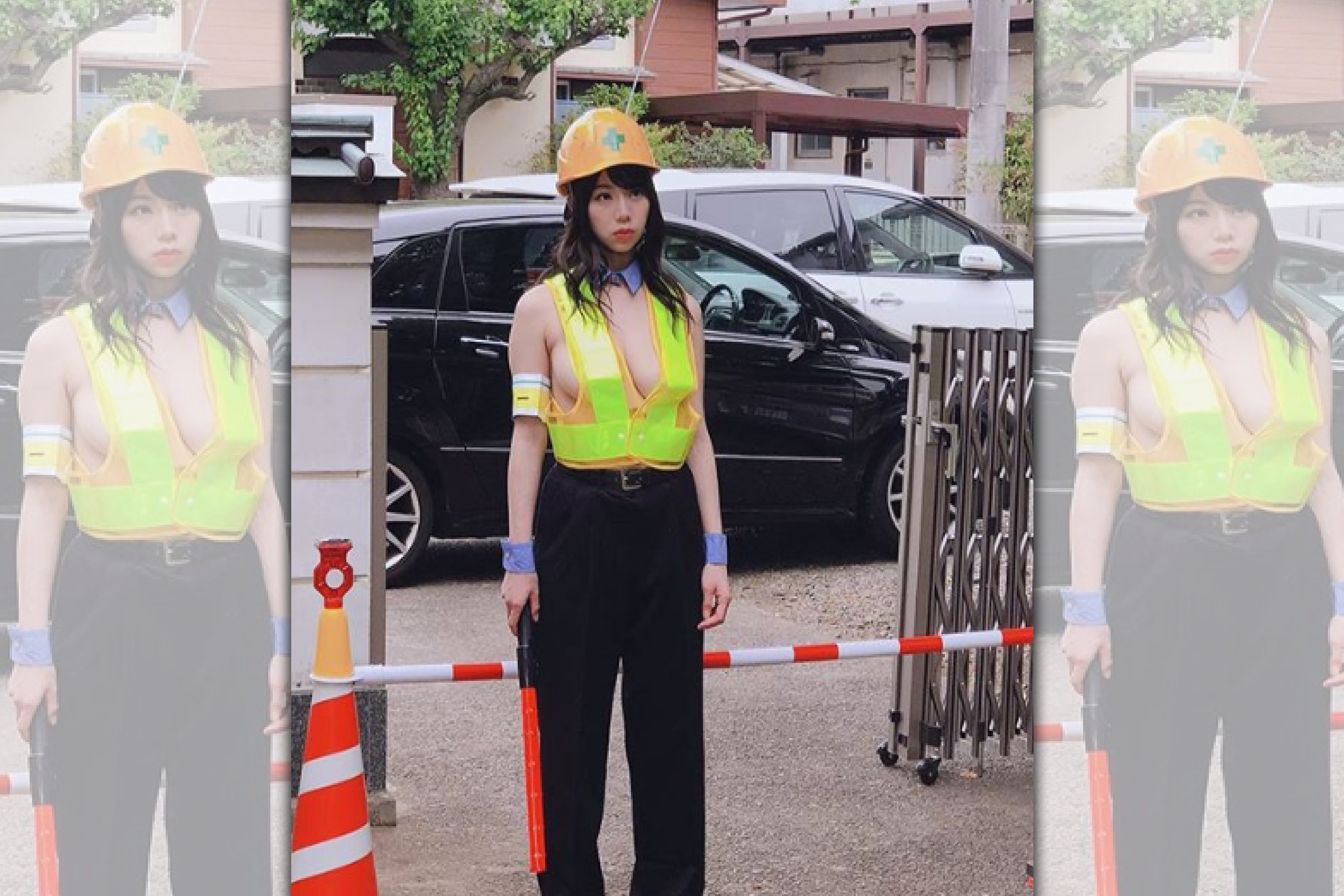 近日網路瘋傳美乳施工妹，引起關注。（翻攝自IG）