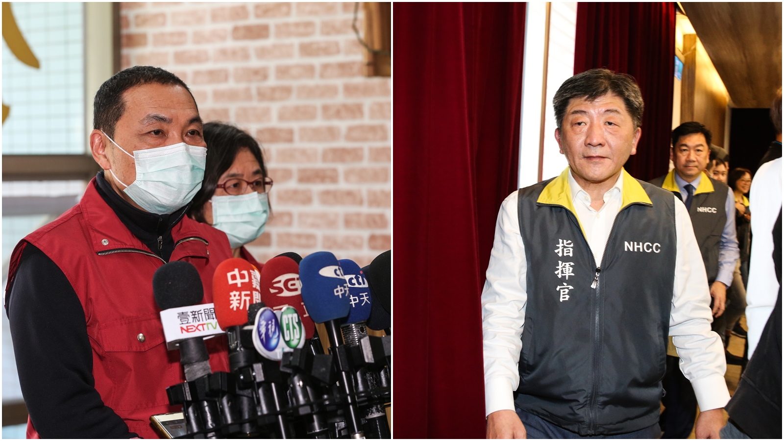 日前紓困方案爆出中央、地方爭論，如今事情落幕，侯友宜（左）稱與陳時中（右）已通過電話。（本刊資料照）