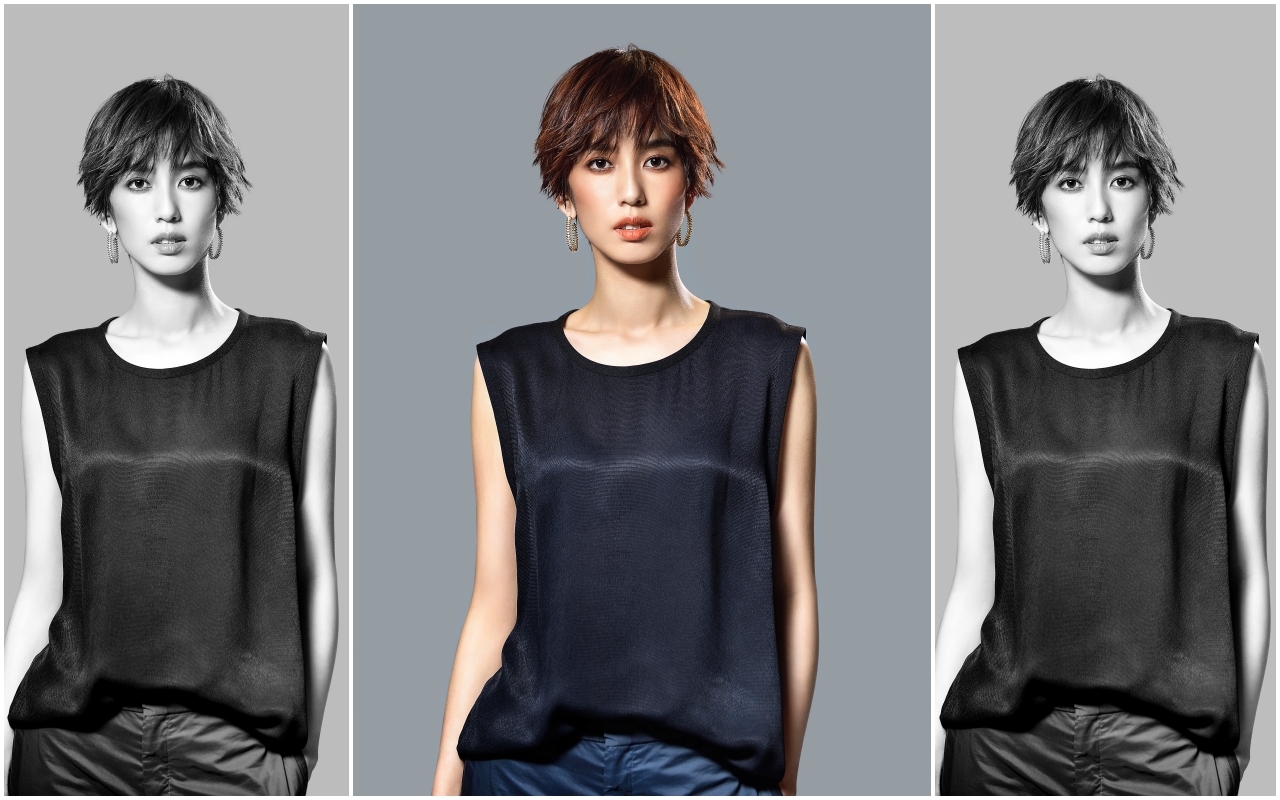 陳庭妮擔任台北電影節宣傳大使，以俏麗短髮搭配Peter Wu 2020春夏系列男裝，展現俐落帥氣。（Peter Wu提供）