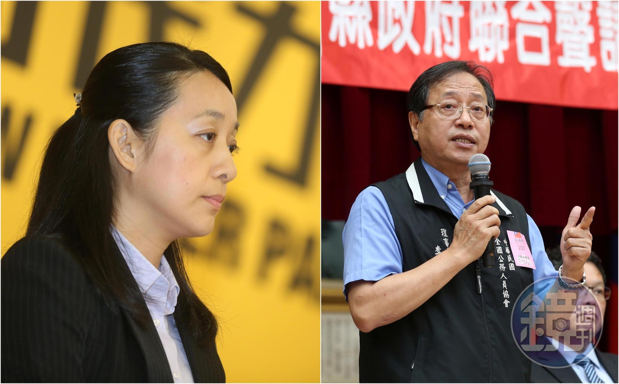 時代力量立委王婉諭（左）支持罷韓，李來希（右）重提小燈泡事件反擊。（本刊資料照）
