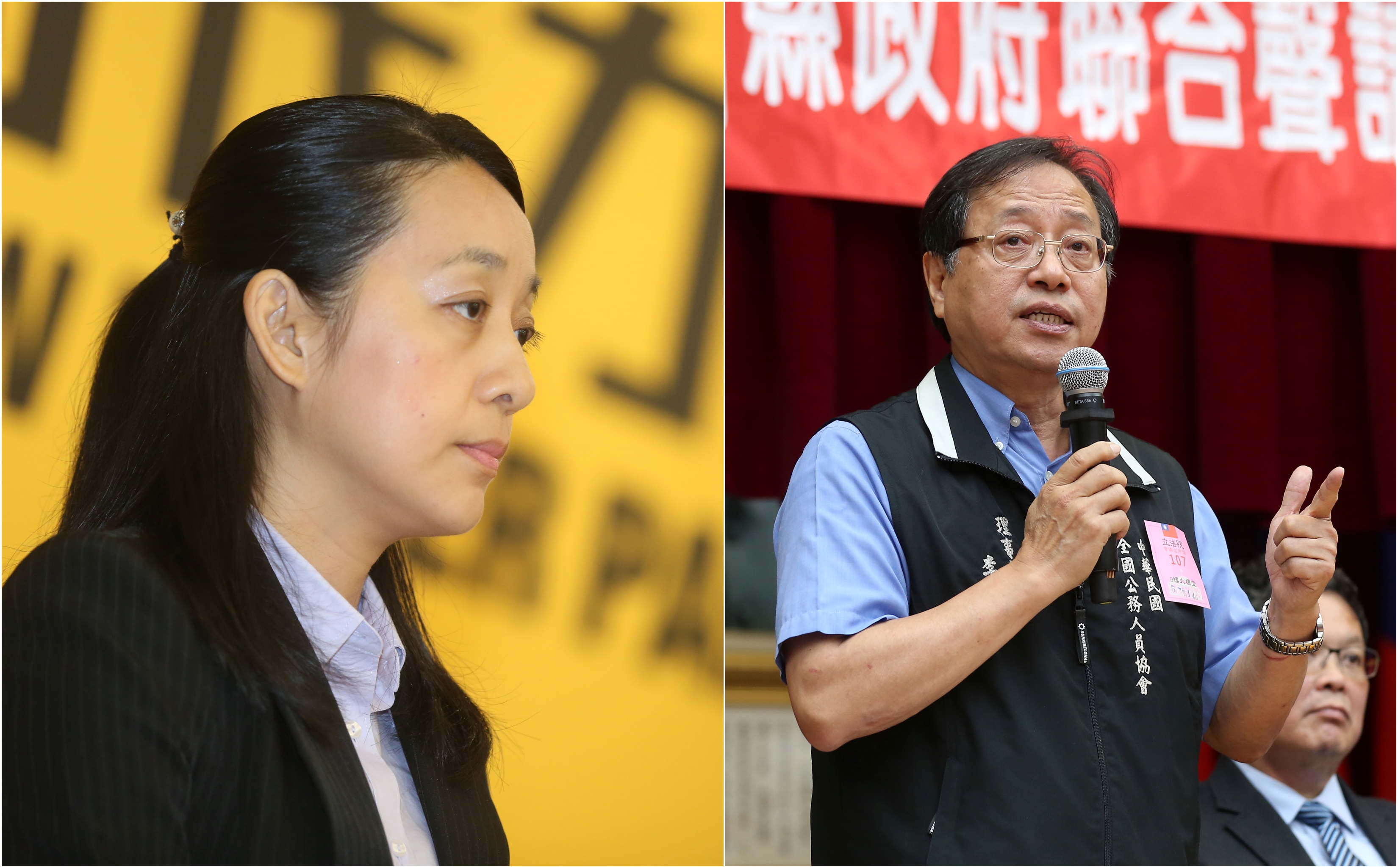 時代力量立委王婉諭（左）支持罷韓，李來希（右）重提小燈泡事件反擊。（本刊資料照）