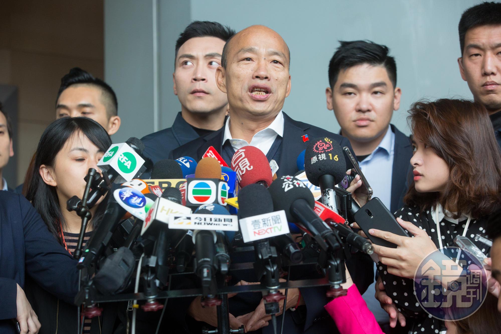 高雄市長韓國瑜（圖）透過臉書上要求李來希道歉。圖為本刊資料照。