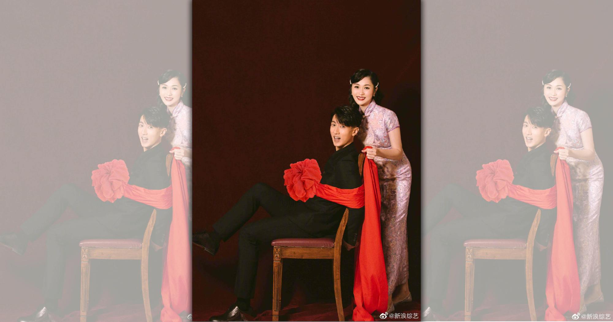 吳尊日前帶著老婆林麗吟參加綜藝節目《婚前21天》,彌補未拍婚紗照遺憾。(翻攝自微博新浪綜藝)