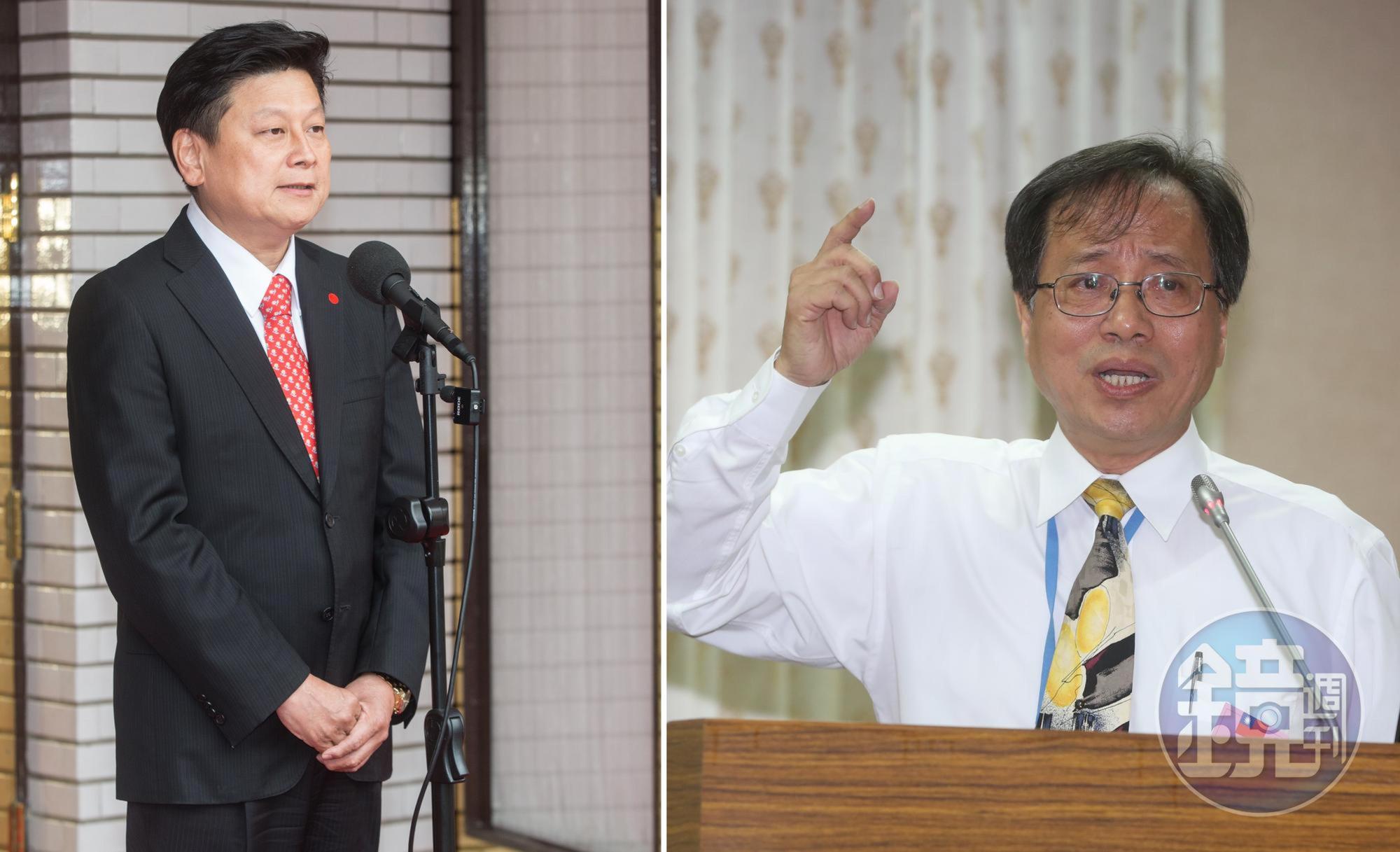 聽聞傅崐萁（左）判決定讞須入監服刑，李來希大嘆說「黃粱夢醒，不如歸去！」圖為資料照。