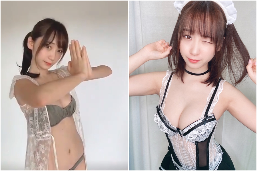 日本一名女Coser在Twitter放上用胸肌讓胸部自己動起來的影片，引起網友驚嘆，狂讚「太厲害了！」（翻攝自Twitter@moe_five）