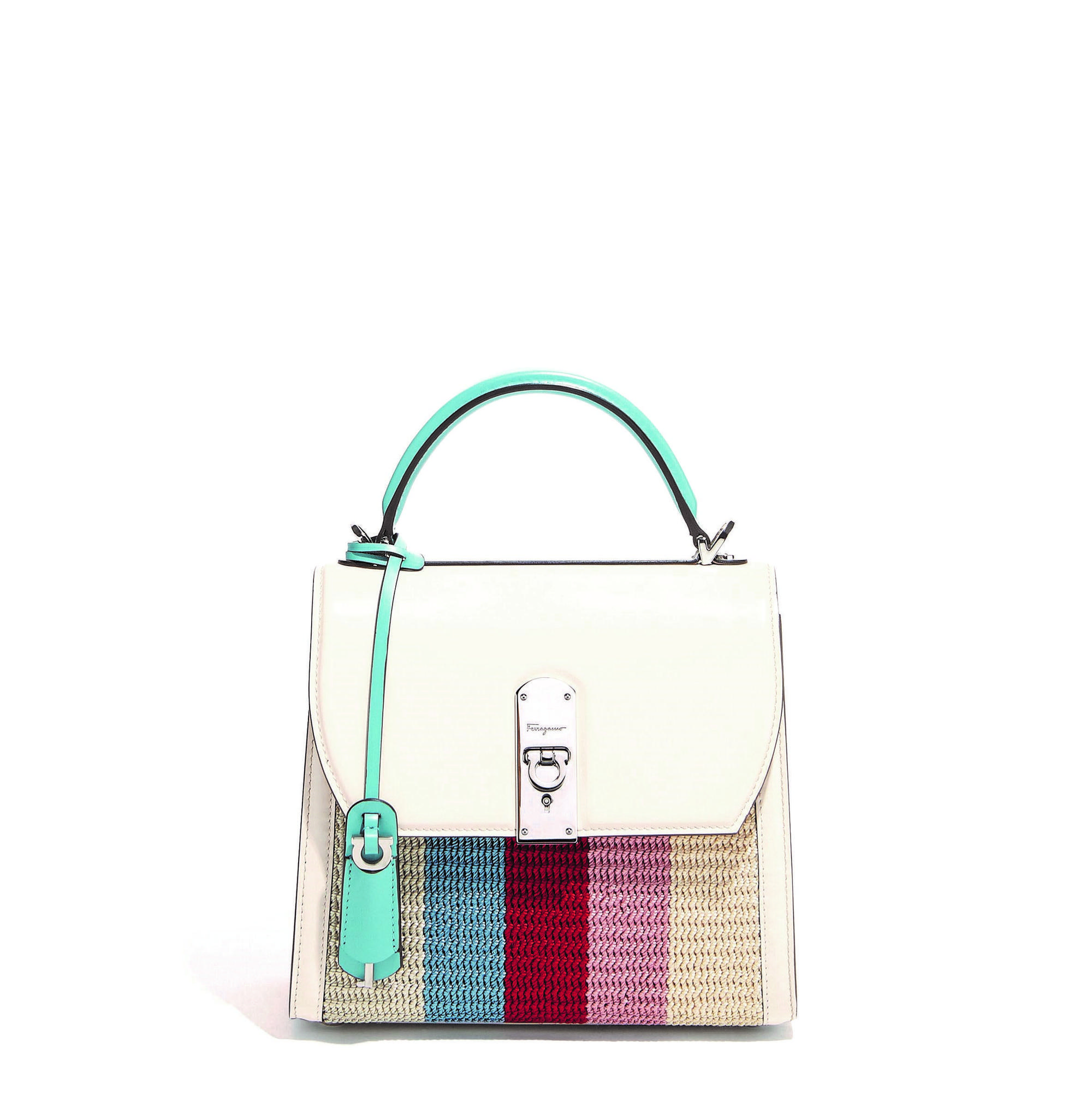 Boxyz中型彩虹刺繡提包。NT$89,900。（Salvatore Ferragamo提供）