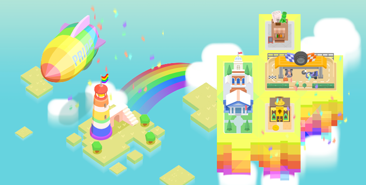 慶祝同婚合法周年，《記帳城市》將整座城市換上彩虹場景。（Fourdesire提供）