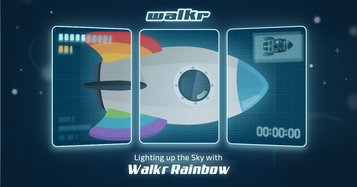 玩家可以在《Walkr》中使用「彩虹太空船」。(Fourdesire提供)