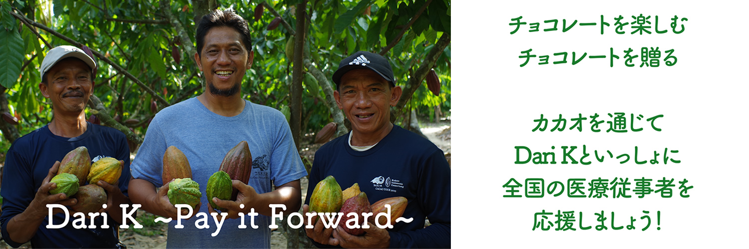 「和Dari K一起透過可可豆支援日本全國醫療人員吧！」Dari K官網這麼寫著。（翻攝自Dari K官網）