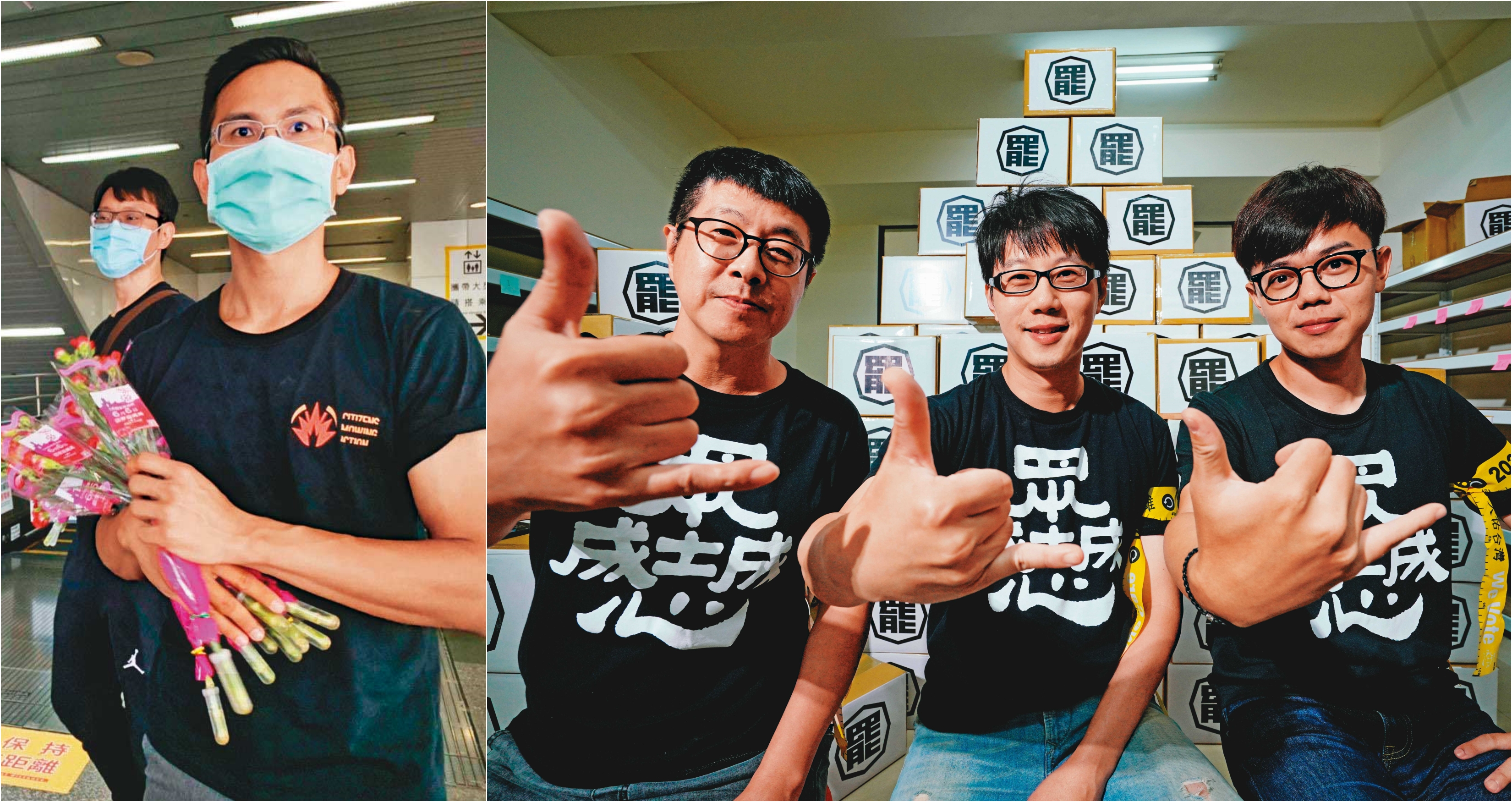 發起高雄市長韓國瑜罷免案的「罷韓四君子」李佾潔（左起）、尹立、陳冠榮、張博洋接受本刊專訪，提出罷韓關鍵在投票率。（左圖翻攝公民割草行動臉書）