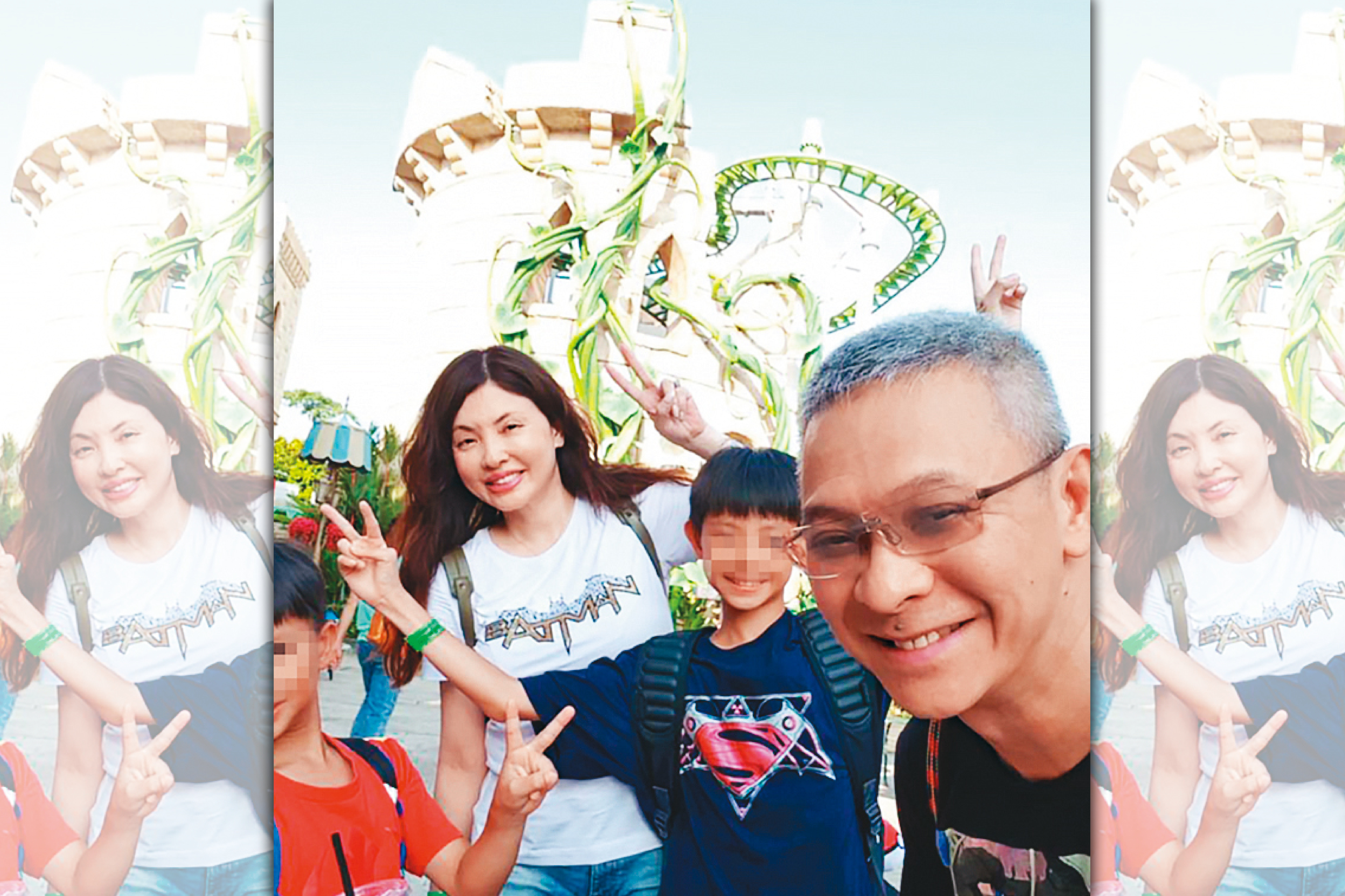 王敏錡（右一）與何如芸（左二）結婚16年，育有2子，如今婚姻面臨破局。（翻攝自何如芸臉書）