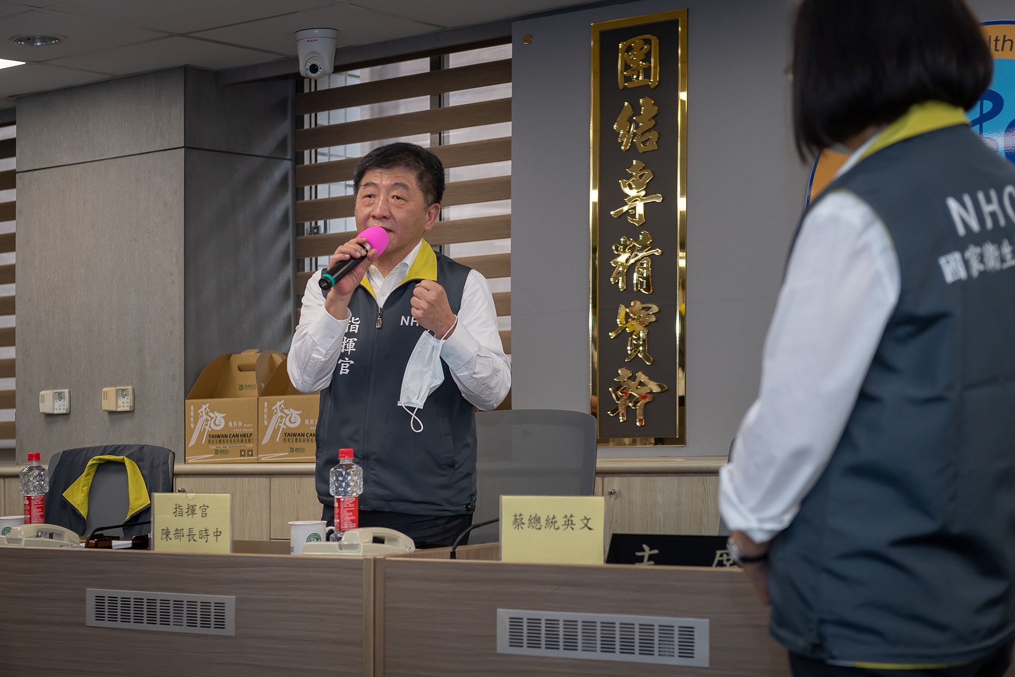 陳時中保持一貫謙虛態度，感謝無名英雄默默的努力使台灣防疫有成。（總統府提供）