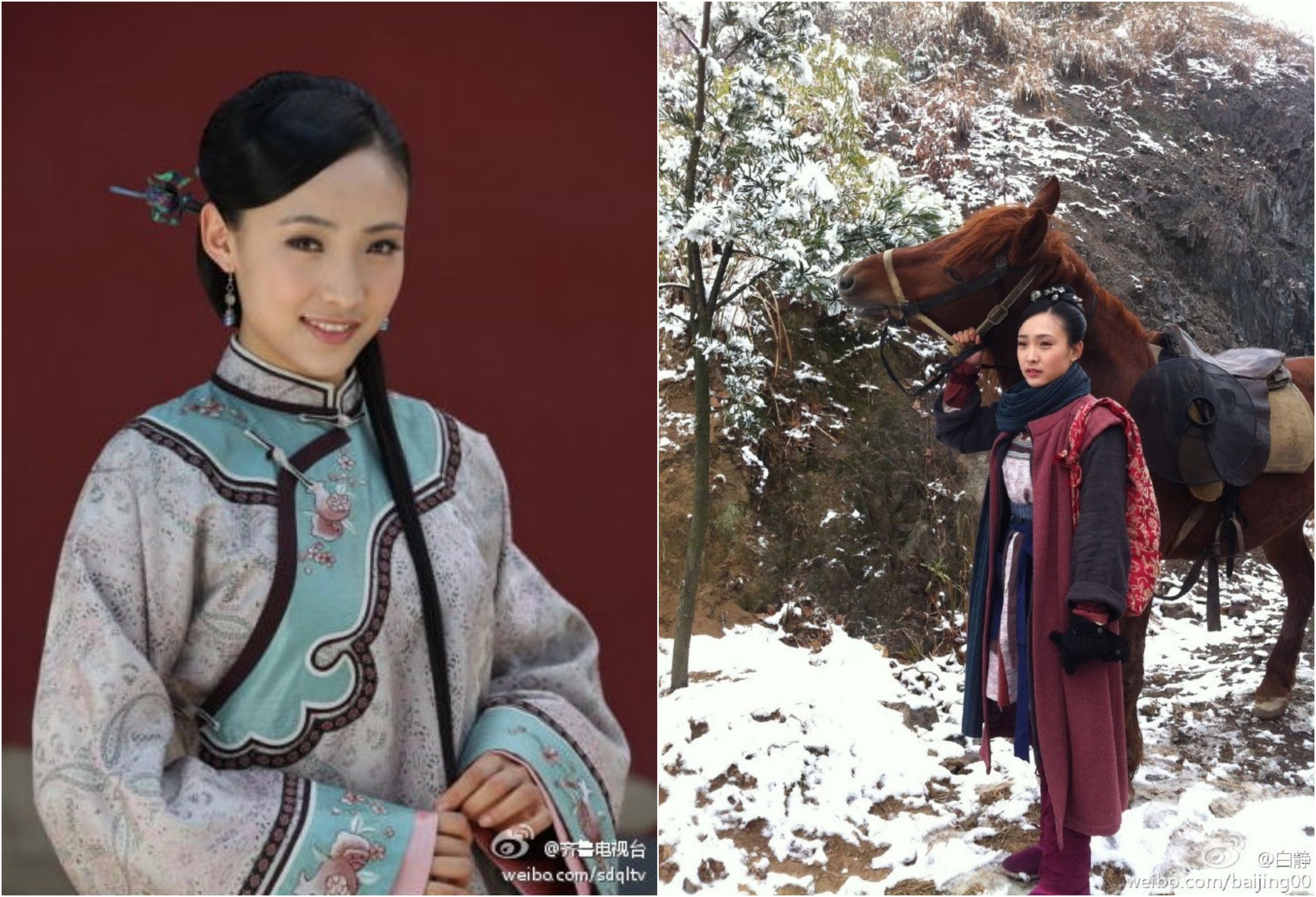 外型清新的白靜，曾被封為「楊紫瓊接班人」。（翻攝自白靜微博）