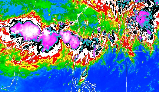  氣象局衛星雲圖。（翻攝自氣象局網站）