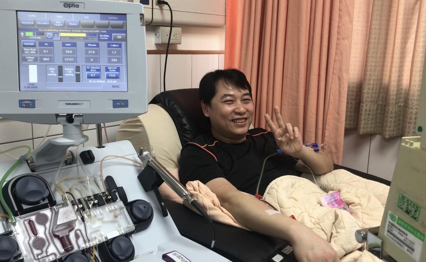 蔡易勳今年2月，完成2度捐髓救人，盼帶動大眾踴躍響應驗血建檔。（慈濟基金會提供）