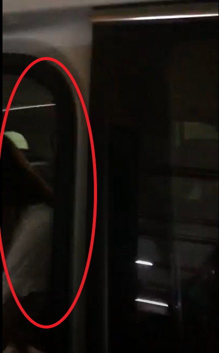 林女(紅圈處)坐在人夫車內,被元配直擊。(讀者提供)