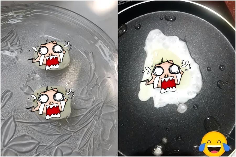 印度有雞農發現自家母雞生的雞蛋,蛋黃竟是綠色的,引起網路熱議。(翻攝自Shihabudheen Ak臉書)