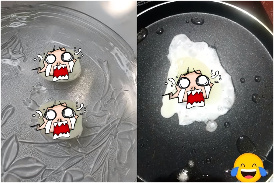 印度有雞農發現自家母雞生的雞蛋，蛋黃竟是綠色的，引起網路熱議。（翻攝自Shihabudheen Ak臉書）