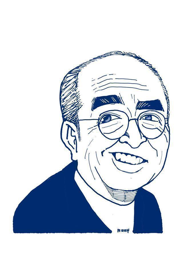 A RAY擅長繪畫人像,圖為志村健過世時,他在粉專繪圖紀念當代日本搞笑天王。(圖:A RAY臉書粉專)