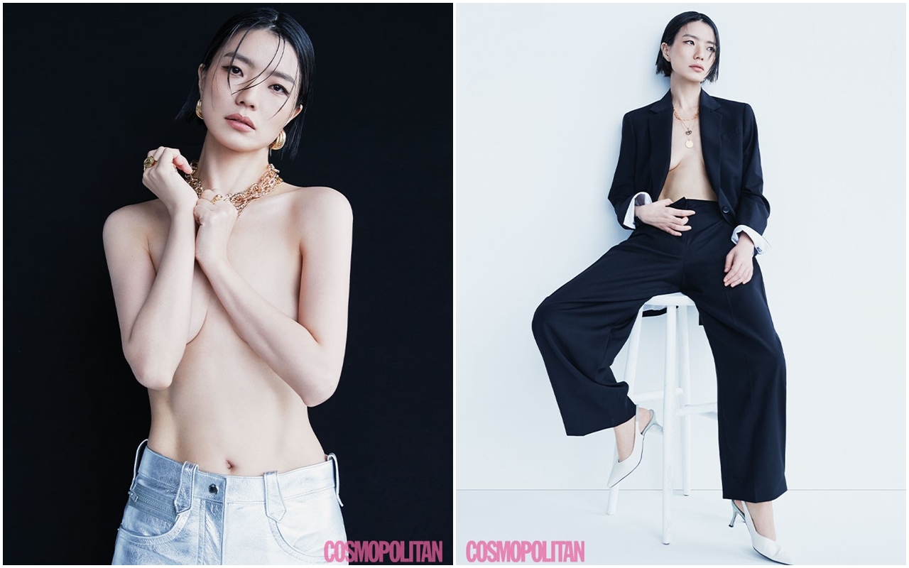 安英美應時尚雜誌之邀，大尺度拍攝性感半裸照。（翻攝自Naver）