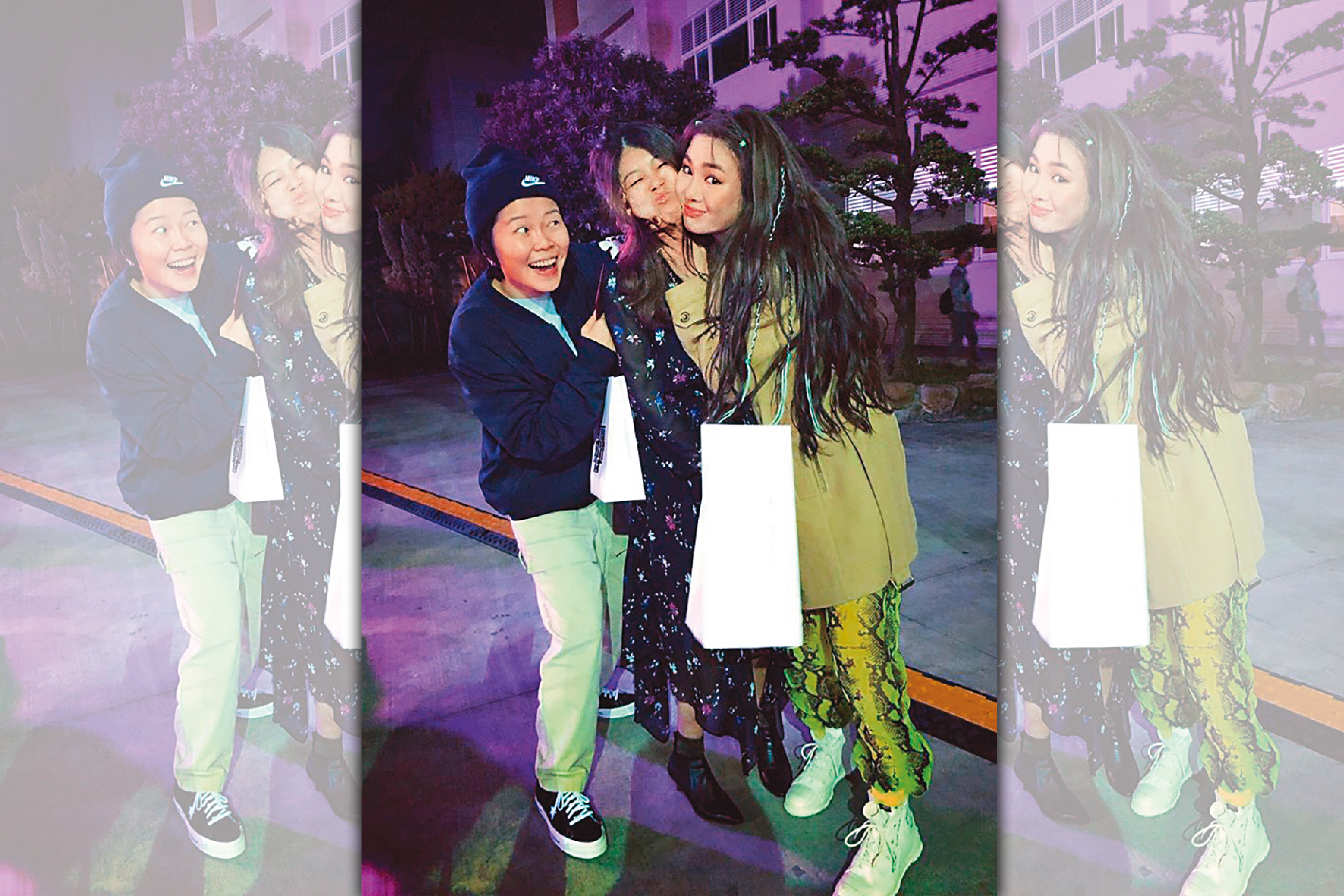 舒子晨（右）跟經紀人董八角（左）感情要好，不時把兩人照片貼上社交網站。（翻攝自董八角臉書）