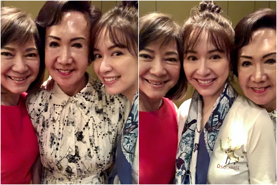 蔡依珊揪婆婆連方瑀和媽媽蔡陳娟娟自拍,77歲的連方瑀看起來氣色非常好。(翻攝自蔡依珊IG)