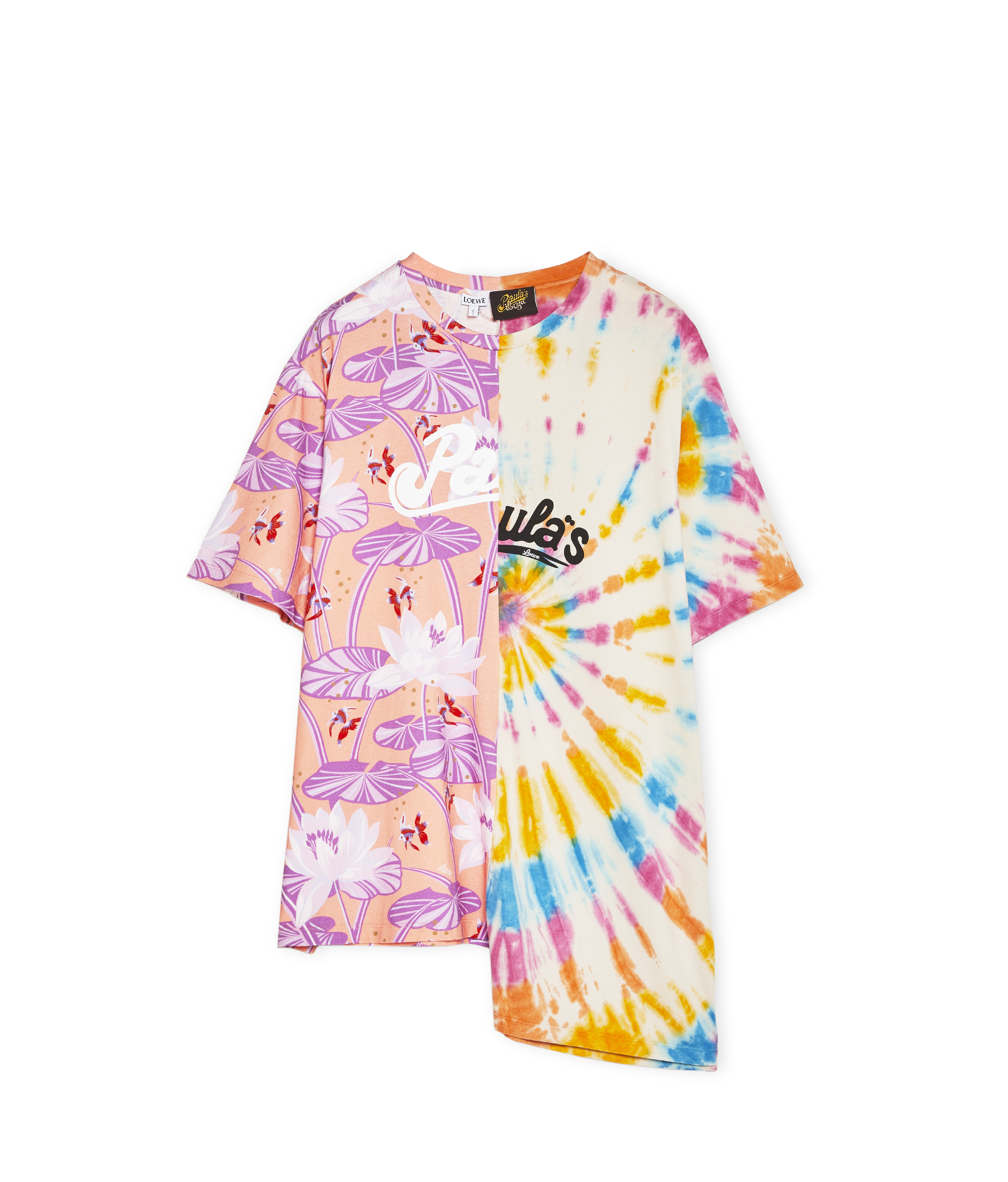 PAULA ASYM OV PRINT T-SHIRT白橘色棉質短袖 NT$19,000（LOEWE提供）