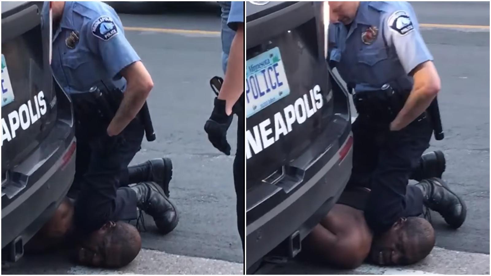 一名黑人遭白人警察當街壓制,更以膝蓋強壓頸部造成窒息死亡。(翻攝自FOX 10 Phoenix臉書)