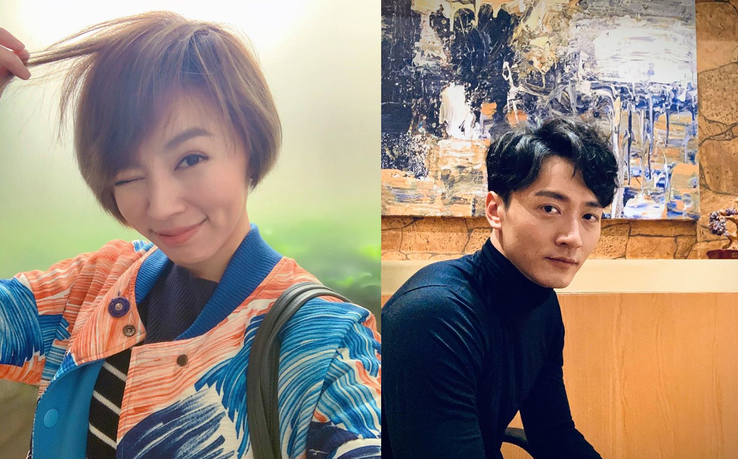 王瞳（左）與馬俊麟（右）的案子似乎並沒有因通姦除罪化而結束，因為正宮梁敏婷當初並非使用刑法進行訴訟。（翻攝王瞳、馬俊麟臉書）