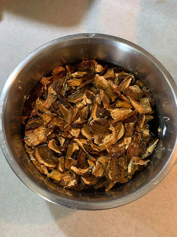 牛肝菌泡水備用。