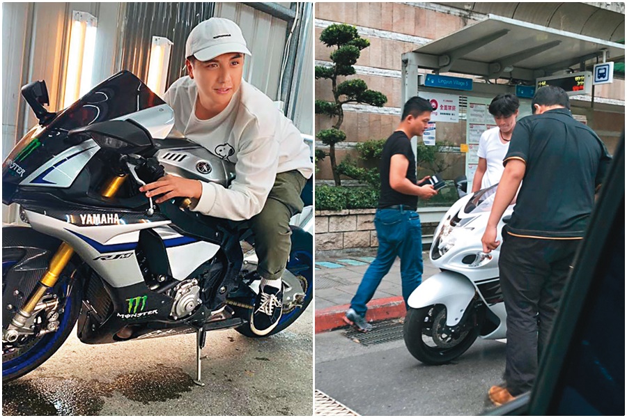 曾子余圓夢前先試乘別人的重機，考到駕照後花費數十萬元買新重機。（左圖翻攝自曾子余臉書、讀者提供）