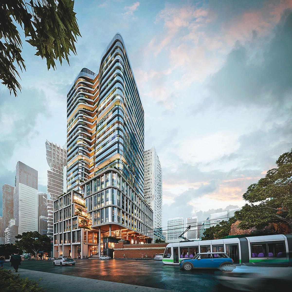 建商後來才發現,張進豐一家人宣稱獲利可期的澳洲墨爾本土地,其實在2018年9月3日就已被當地開發商Mirvac買下,預計興建商辦大樓(圖),驚覺投資案竟是一場空。(翻攝Mirvac官網)