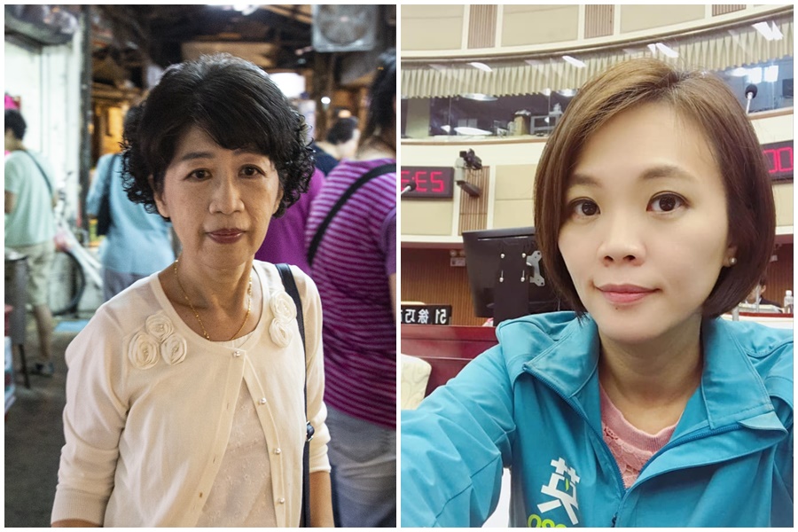 台北市長柯文哲夫人陳佩琪（左）與台北市議員簡舒培（右）日前隔空交火，昨簡舒培發文強調公眾人物的配偶家人享有光環，也要能被監督。（右圖翻攝自簡舒培 台北真速配臉書）