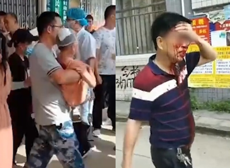 廣西旺甫鎮中心小學傳出保全持刀砍傷多名學生與教職員，目前39名傷者全部送往醫院救治。（翻攝自網路）